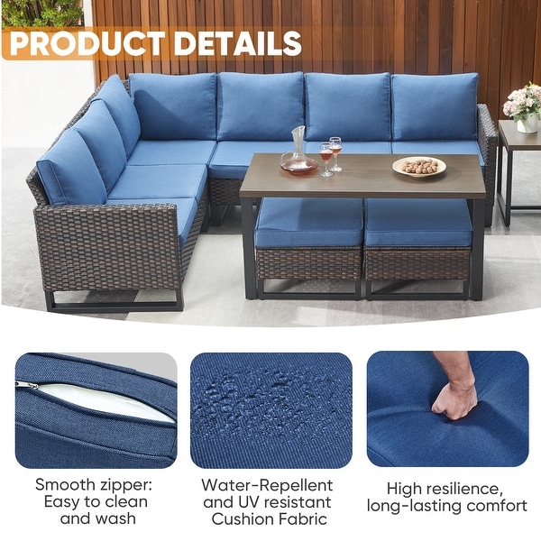 Patio Furniture Set with Propane Gas Fire Pit Table