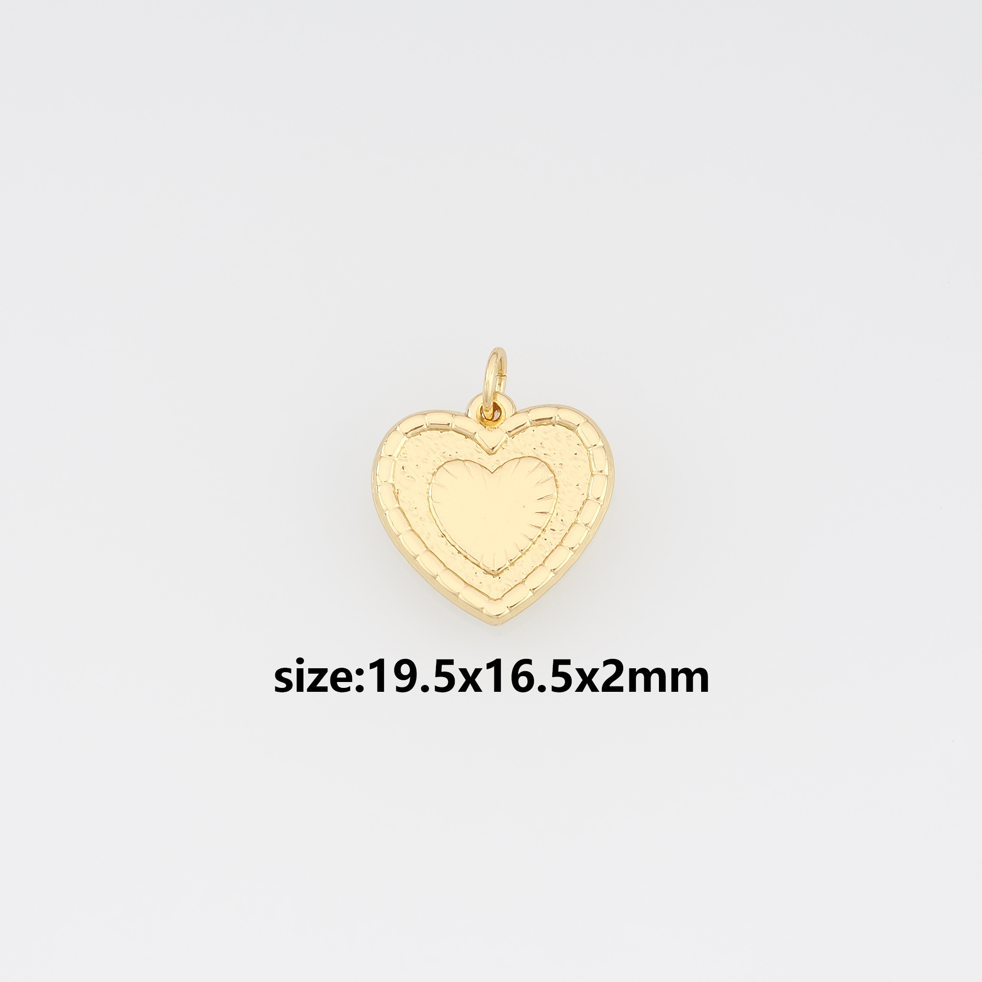 18K Gold Filled Heart Pendant,Dainty Heart Charm Earrings Necklace for DIY Jewelry Making Supply