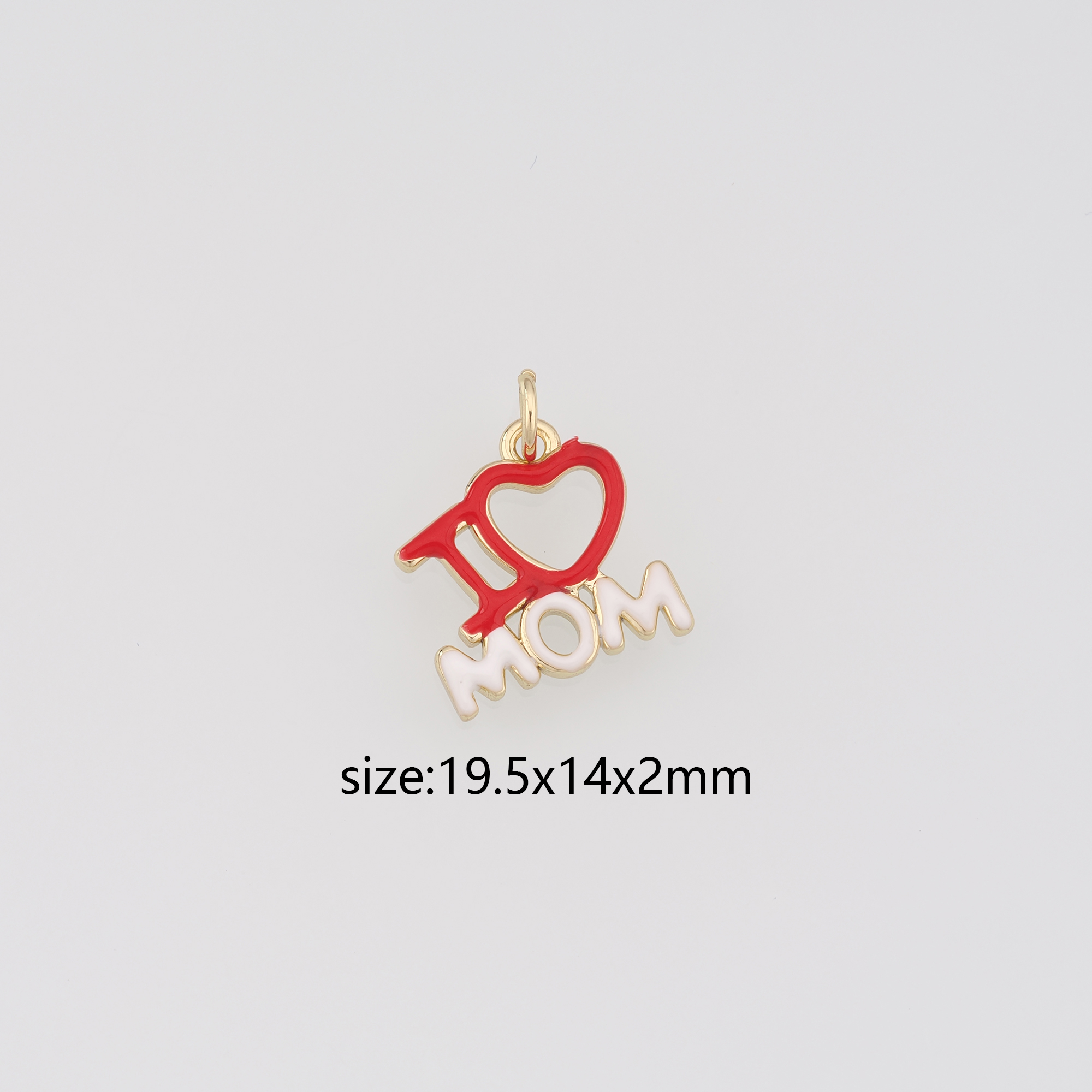 18K Gold Filled Mom Pendant,Enamel Mom Charm Earrings Necklace for DIY Jewelry Making Supply