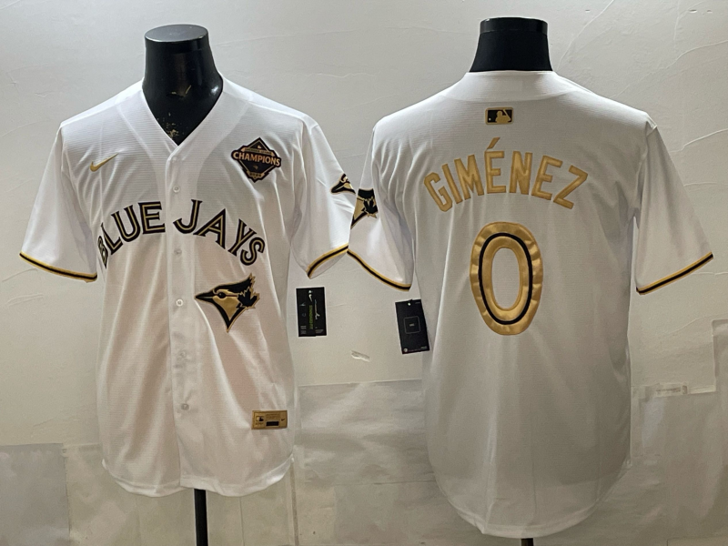 Men's Toronto Blue Jays Andres Gimenez #0 White Replica Player Jersey