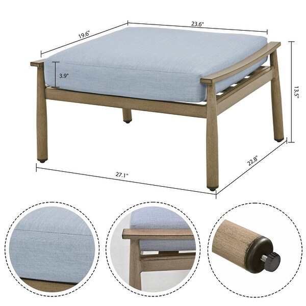 5Piece Aluminum Patio Conversation Set with Swivel Chairs,End Table and Cushions
