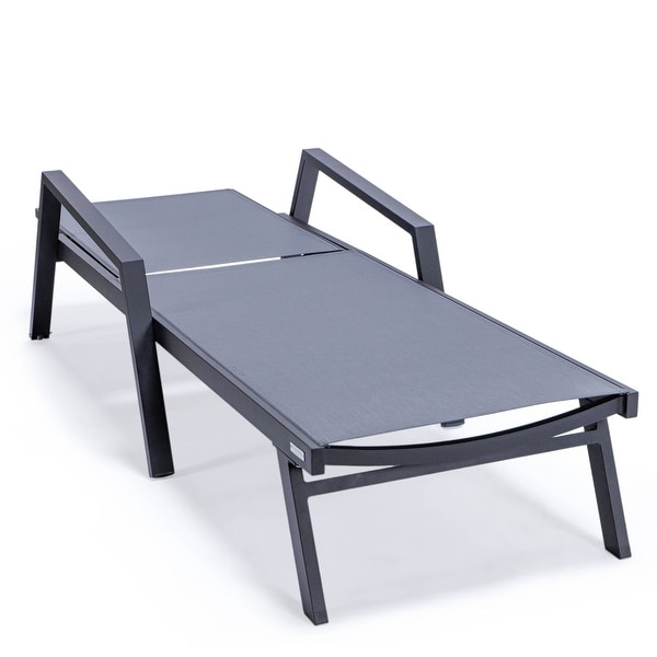 Aluminum Beach Pool Sun Lounge Chair Sling Mesh Fabric With Arms,Stackable Chaise Lounger (Set of 2)