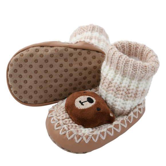 Topomini Baby Hausschuhe mit Bär-Applikation