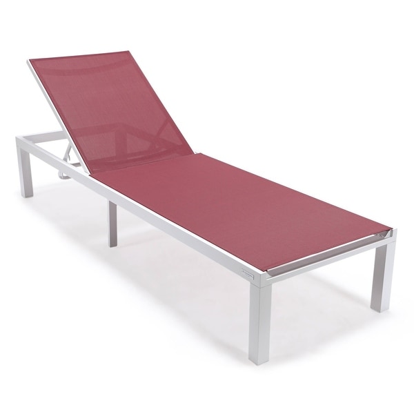 Aluminum Beach Pool Sun Lounge Chair Sling Mesh Fabric Reclining Stackable Lounger Chair