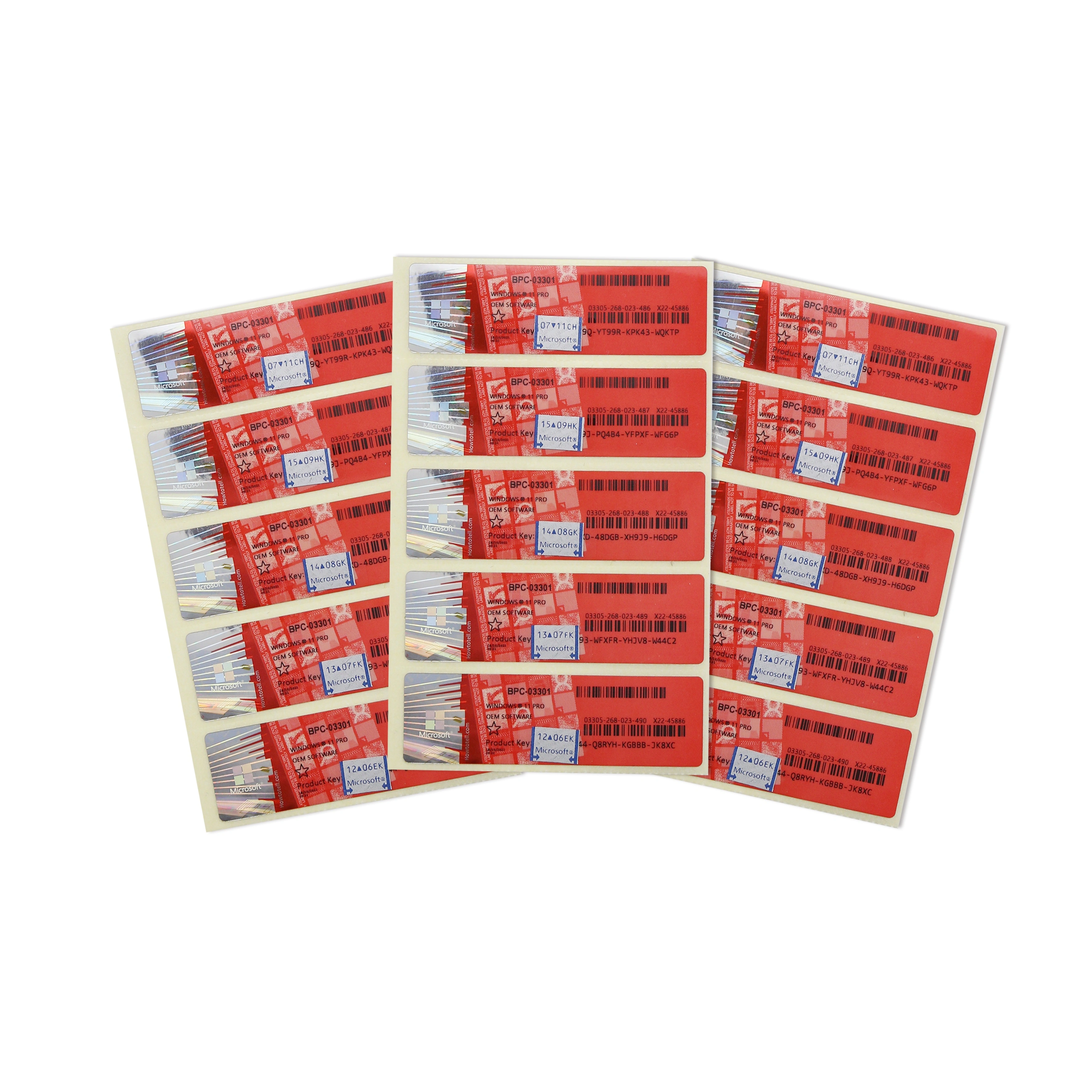 Windows 11 Pro COA Sticker-Red