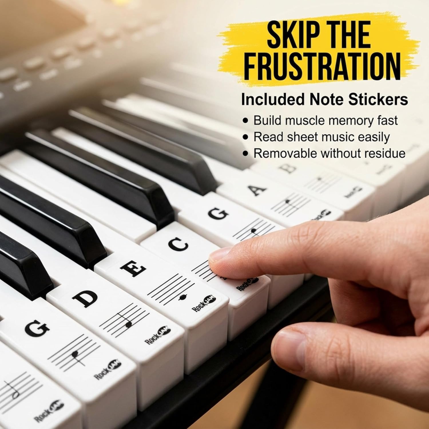 61-Key Compact Keyboard Piano with LED Display, Keynote Stickers & Lessons