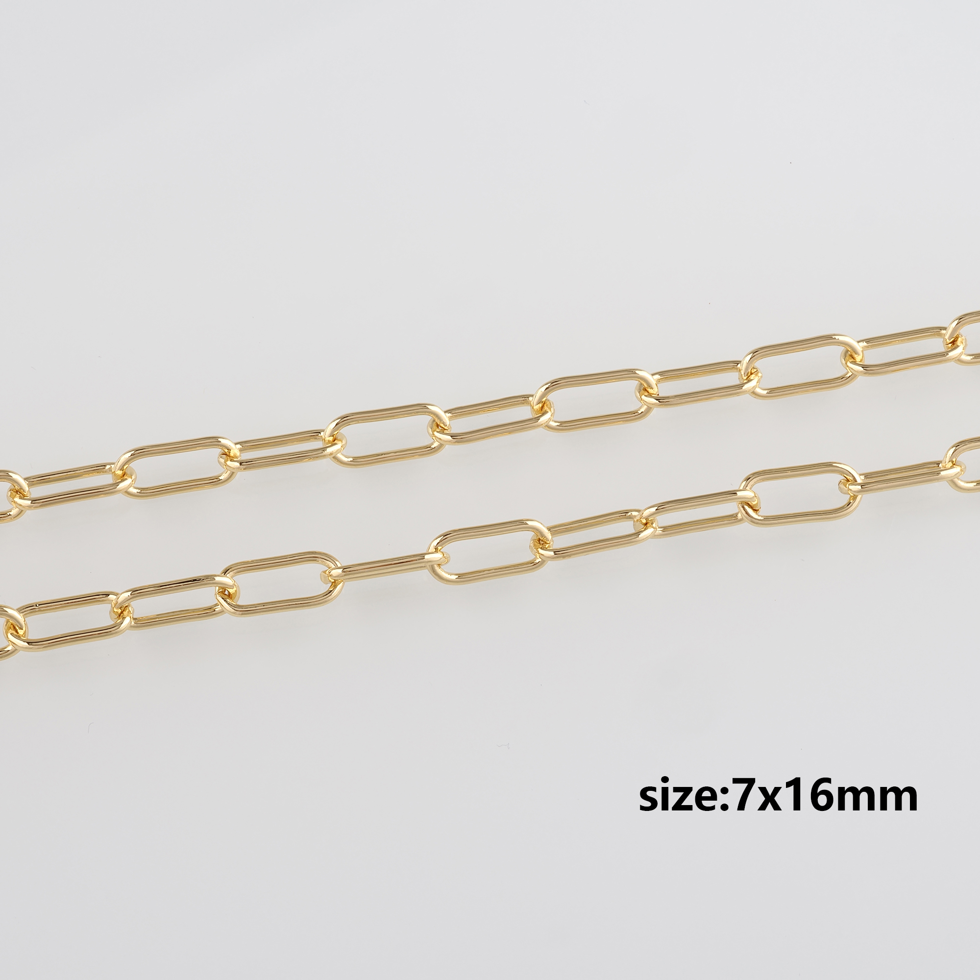 18K Gold Filled Paper Clip Chain Necklace,Dainty Link Chain,Gold Oval Chain Necklace for DIY Jewelry Making Supply