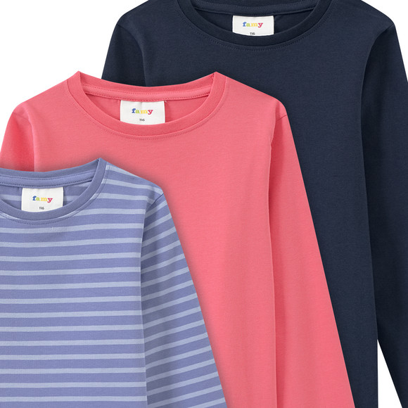 Famy 3 Mädchen Langarmshirts im Set