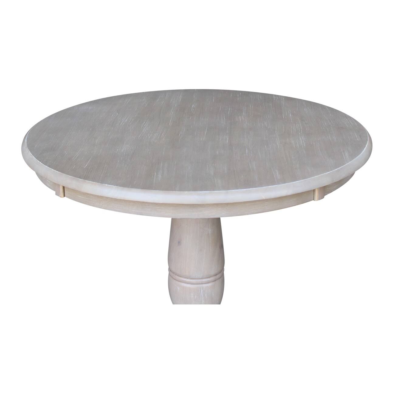 International Concepts 30x22 Round Top Pedestal Table - 40.9x22H, Washed Gray Taupe