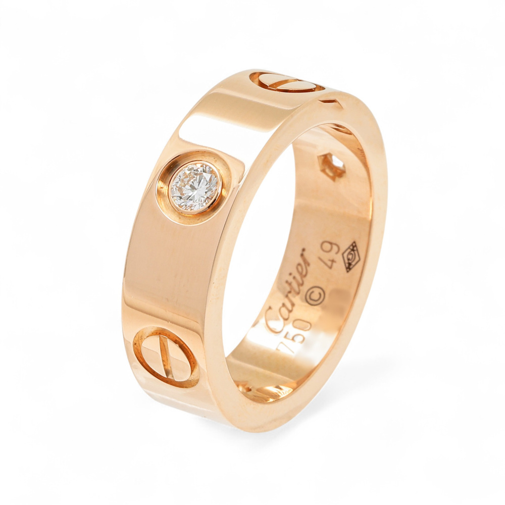 Cartier Love Ring 18K Rose Gold Diamond B4087500