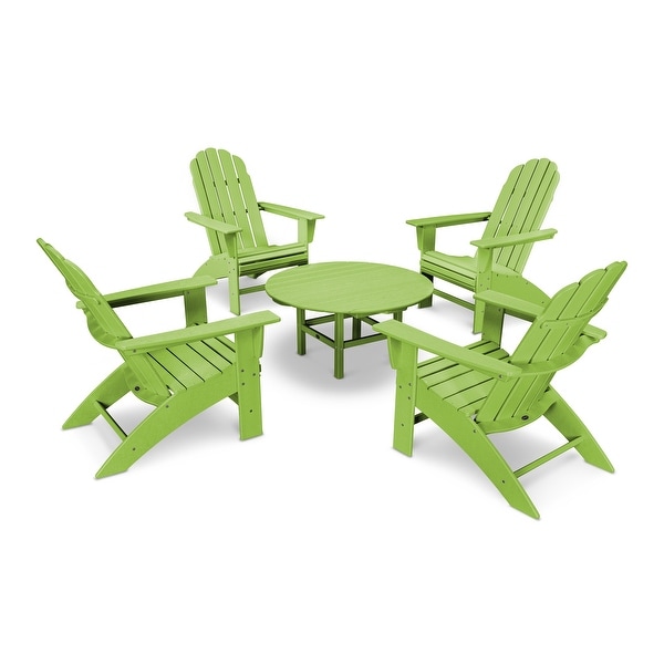 POLYWOOD Vineyard 5Piece Outdoor Oversized Adirondack Chair and Table Set