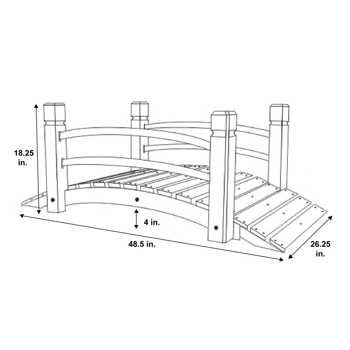 Shine Company 4 Ft. Cedar Garden Bridge – Natural