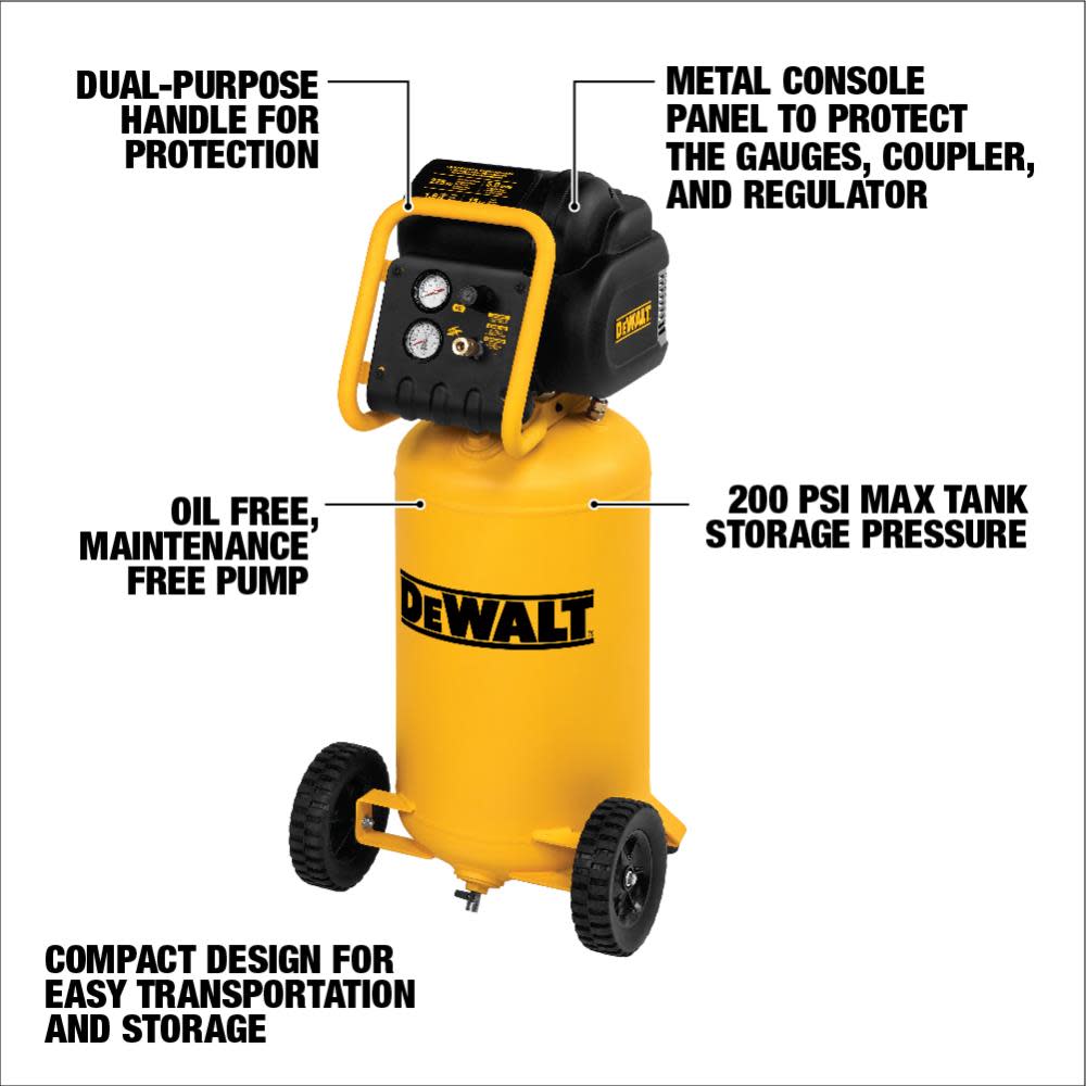 DEWALT Heavy-Duty 200 PSI MAX Electric Workshop Compressor (D55168);