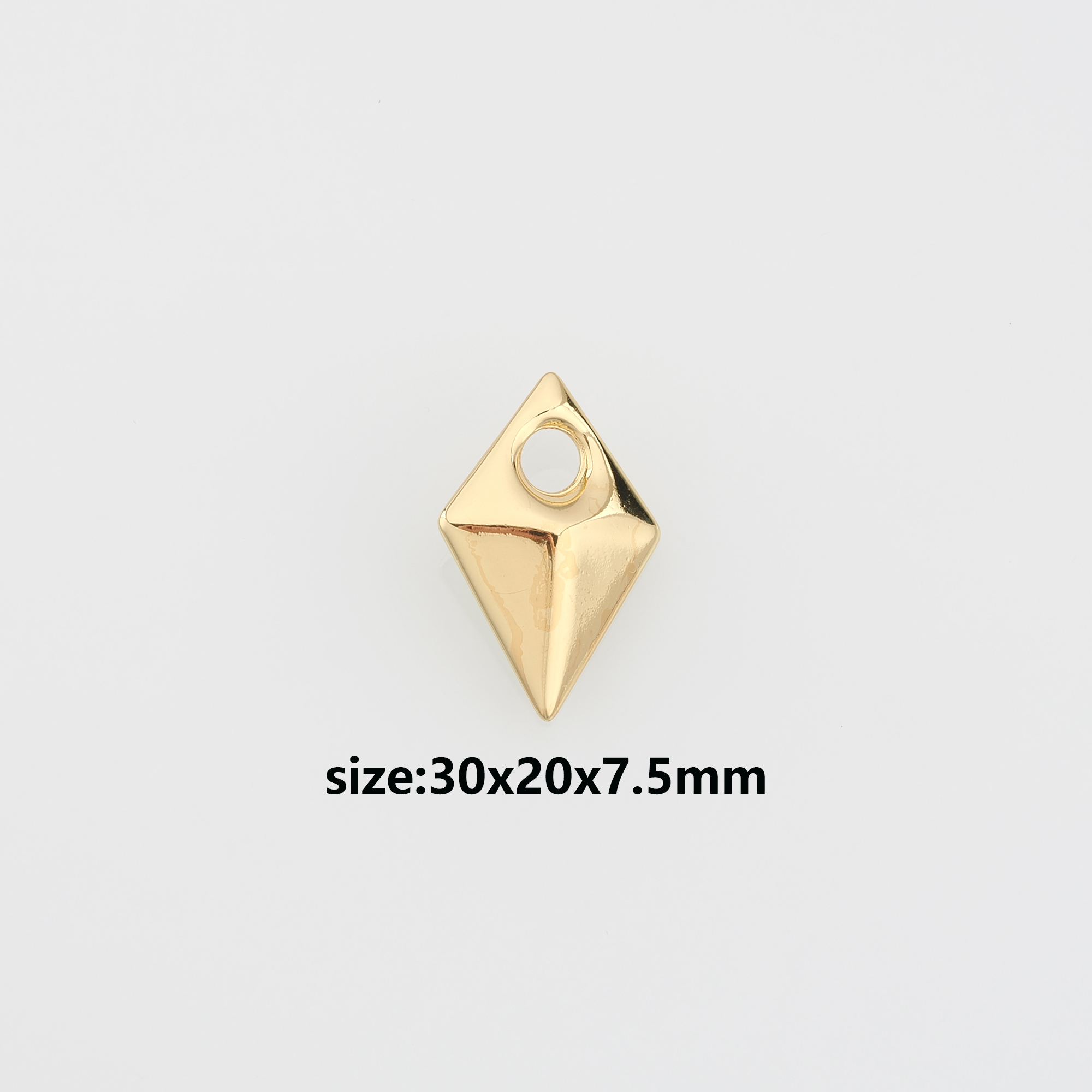 18K Gold Filled Rhombus Pendant,Dainty Rhombus Charm Earrings Necklace for DIY Jewelry Making Supply