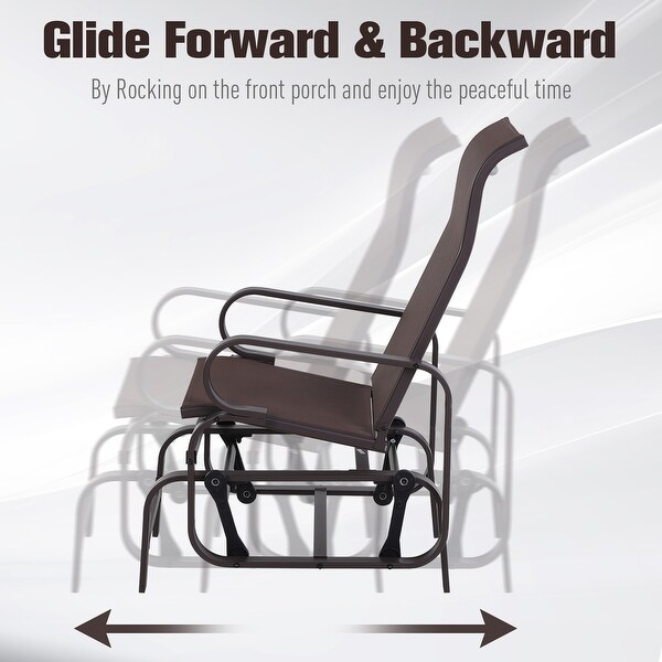 Outsunny Single Glider Brown Mesh Rocking Chair