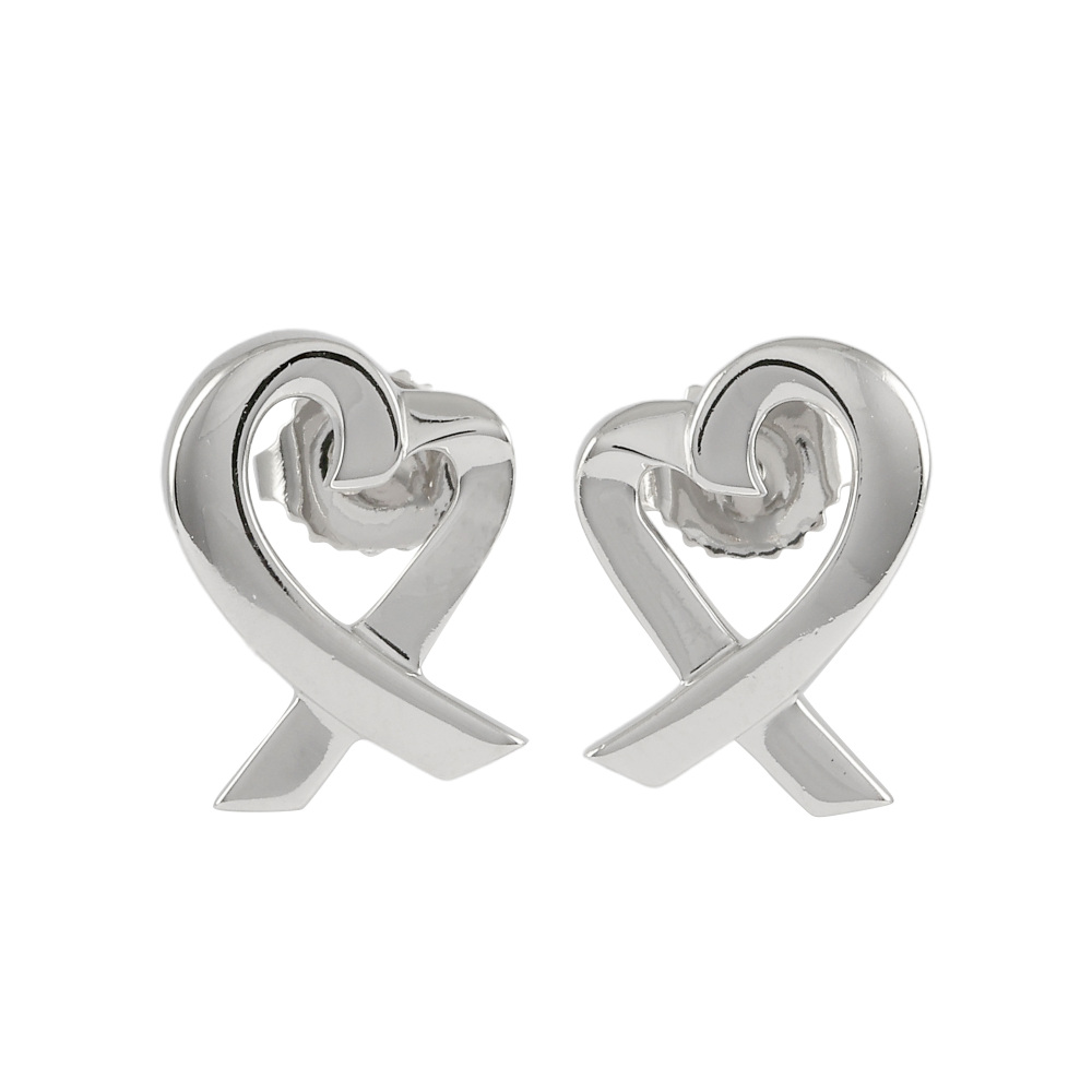 Tiffany & Co. Tiffany Loving Heart PT950 Earrings Platinum