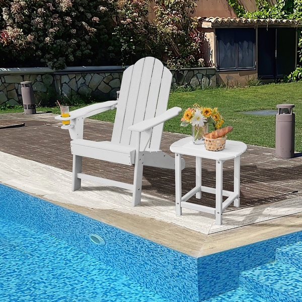 Costway Patio Adirondack Chair Weather Resistant Garden Deck W/Cup
