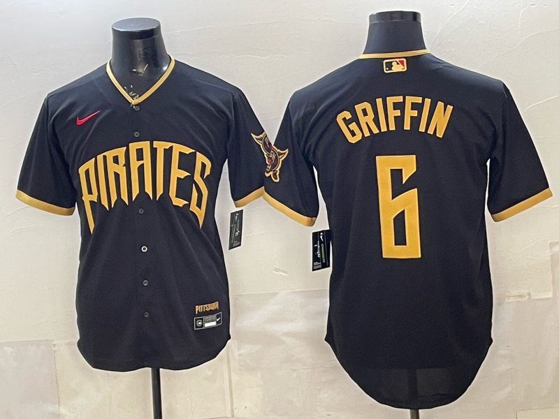 Men's Pittsburgh Pirates Konnor Griffin #6 Black 2026 City Connect Stadium Jersey