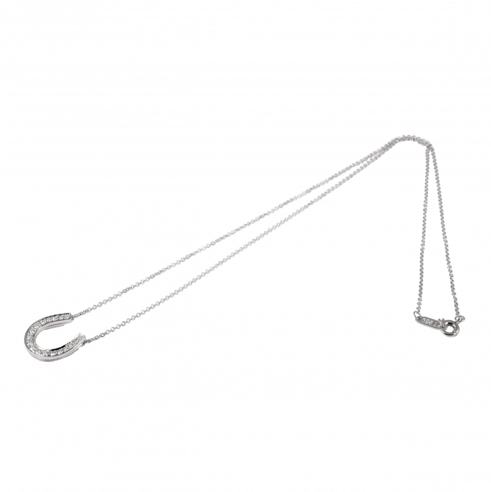 Tiffany & Co. Tiffany Horseshoe PT950 Necklace Platinum Diamond