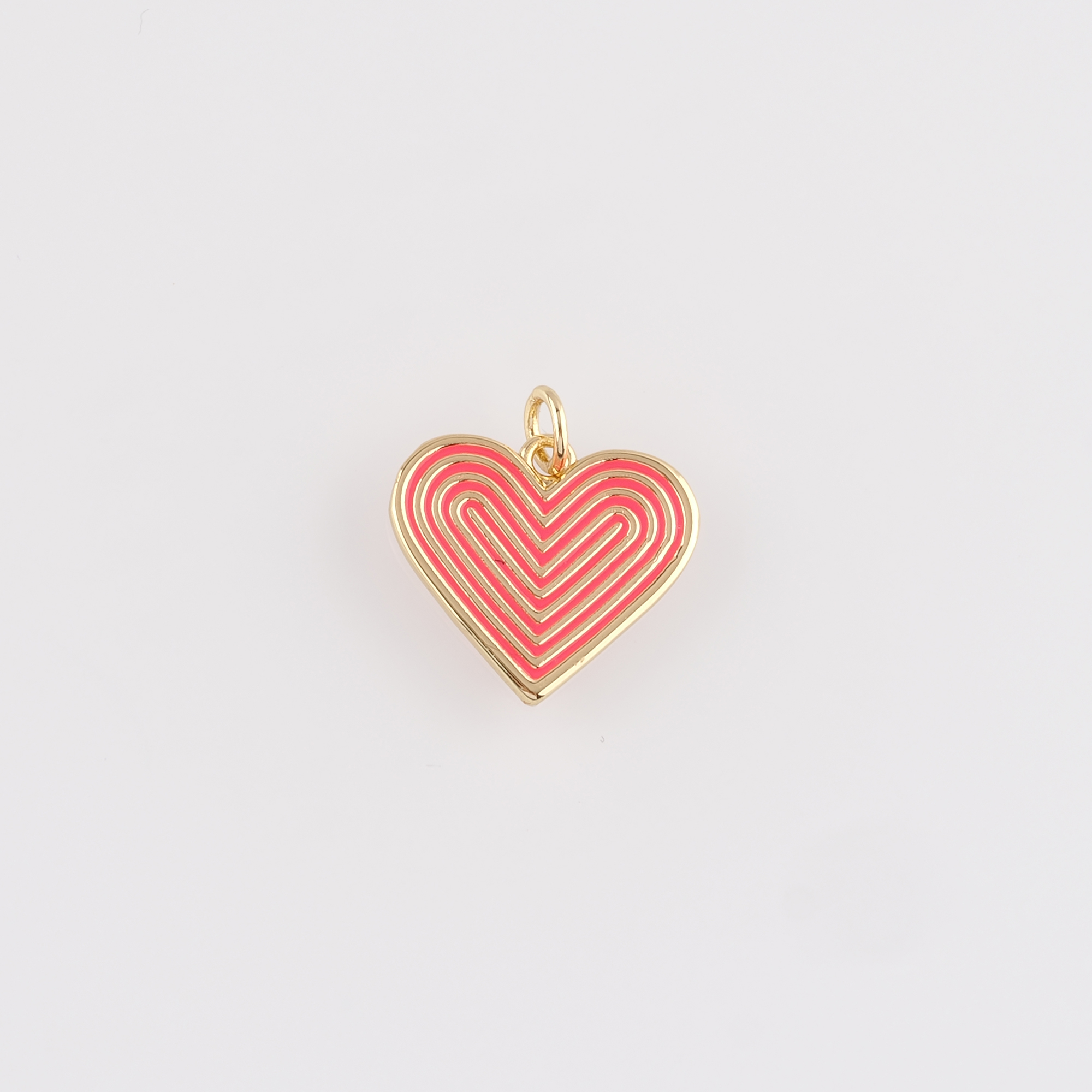 18K Gold Filled Heart Pendant,Enamel Heart Charm Earrings Necklace for DIY Jewelry Making Supply