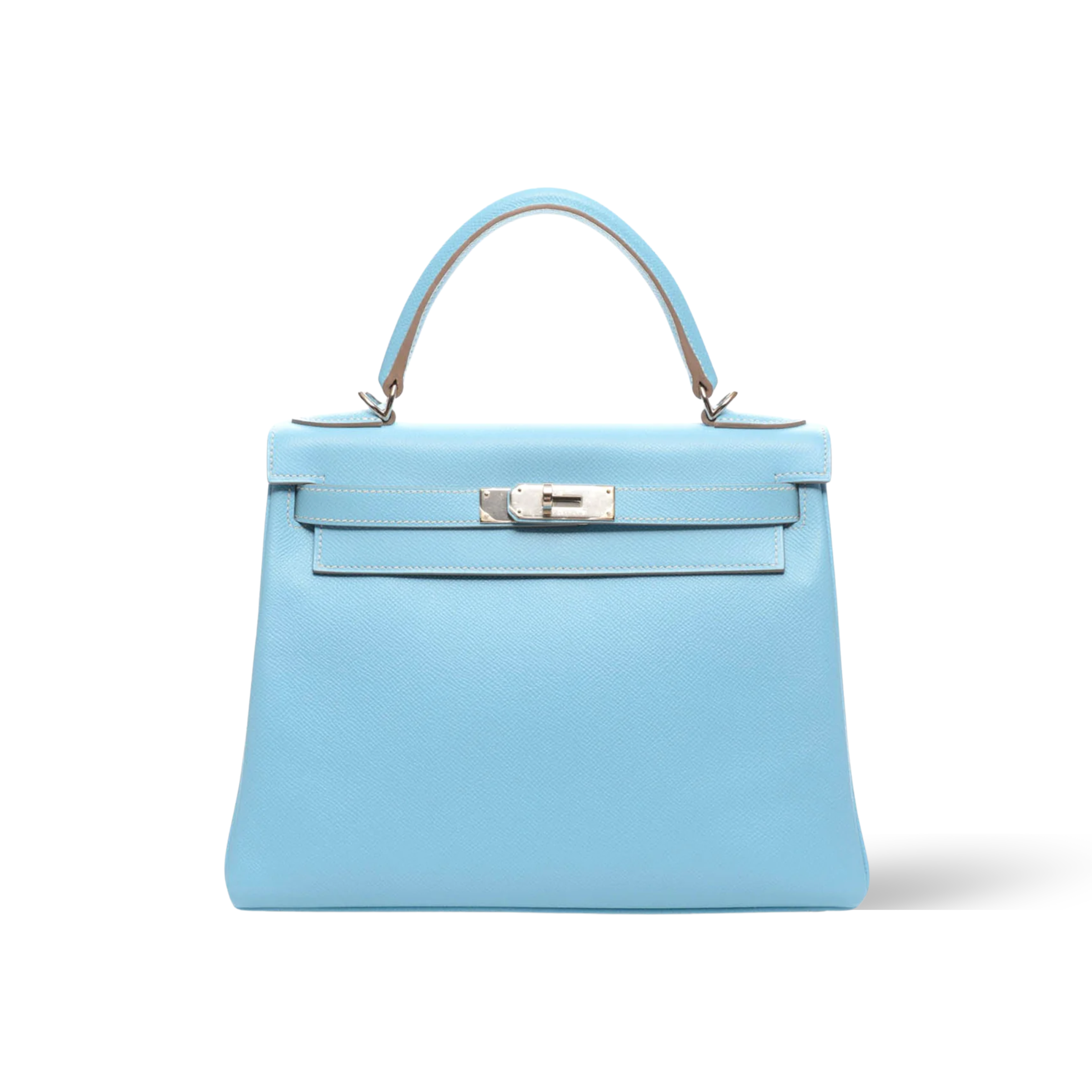 Hermes Kelly 28 Bag In Sky Blue Leather For Women 28cm/11in