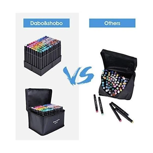 96 Color Alcohol Marker Pens Bright Permanent for Coloring Art Markers for Kids, Adults Coloring Book, Wide Chisel and Thin Head Double-head Design E