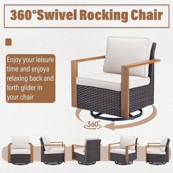 Patio Wicker Rocking Glider Chair