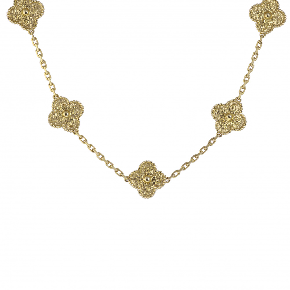 Van Cleef & Arpels Vintage Alhambra Necklace 18K Yellow Gold VCARO1ID00