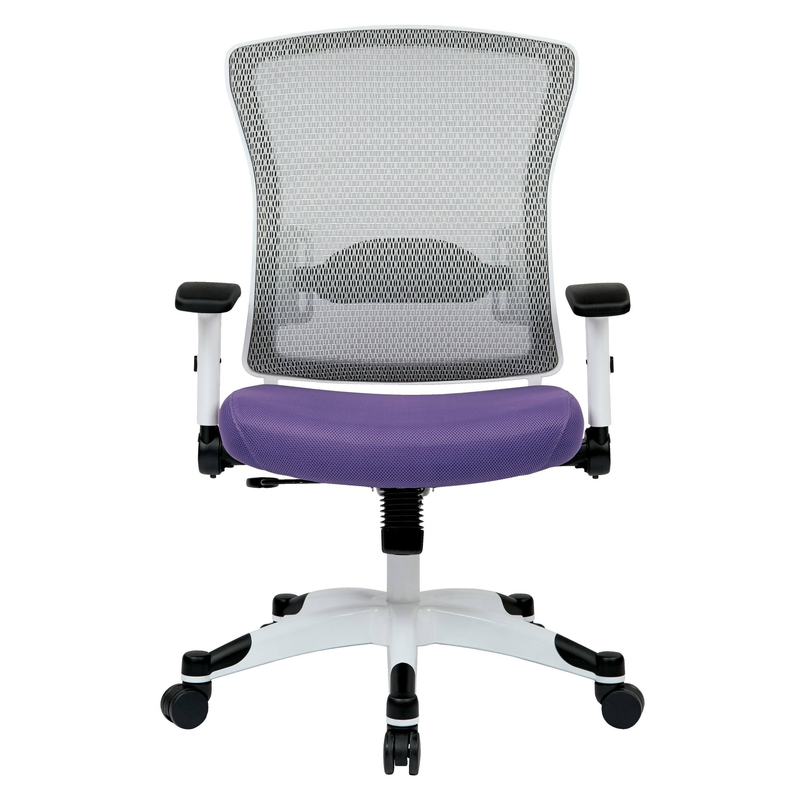 Space Seating White Frame Managers Chair with Breathable Mesh Back-Fabric: Jade