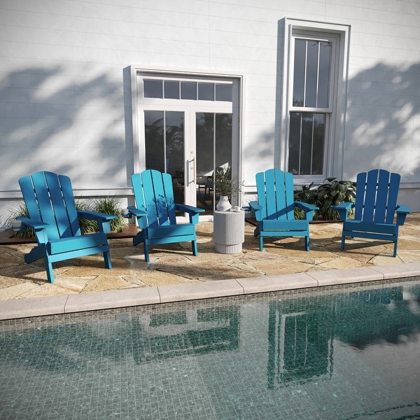 Set of 4 AllWeather Adirondack Chairs with Cupholders