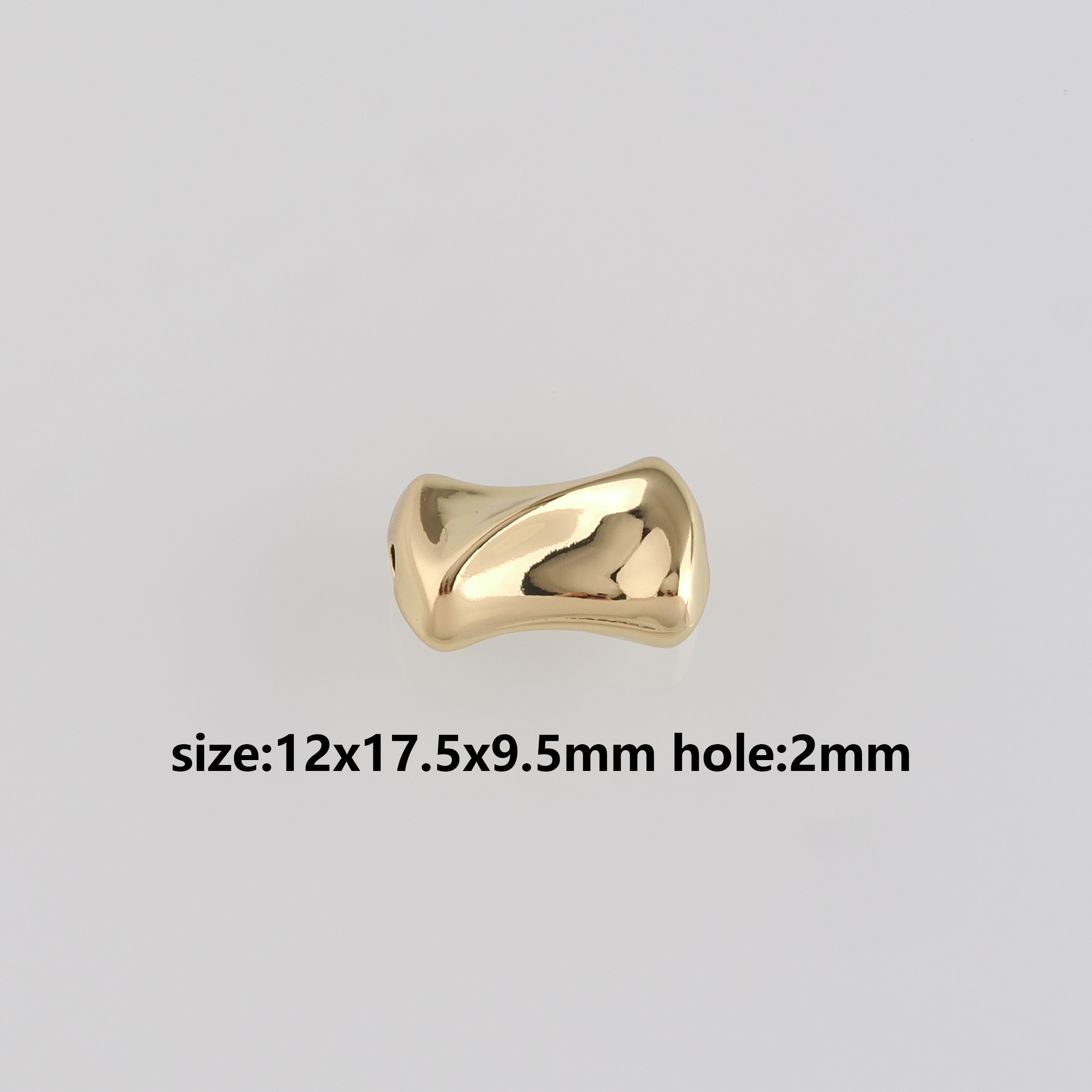 18K Gold Filled Geometric Spacer Beads,Irregular Bead for Bracelet Jewelry Necklace Making Supply