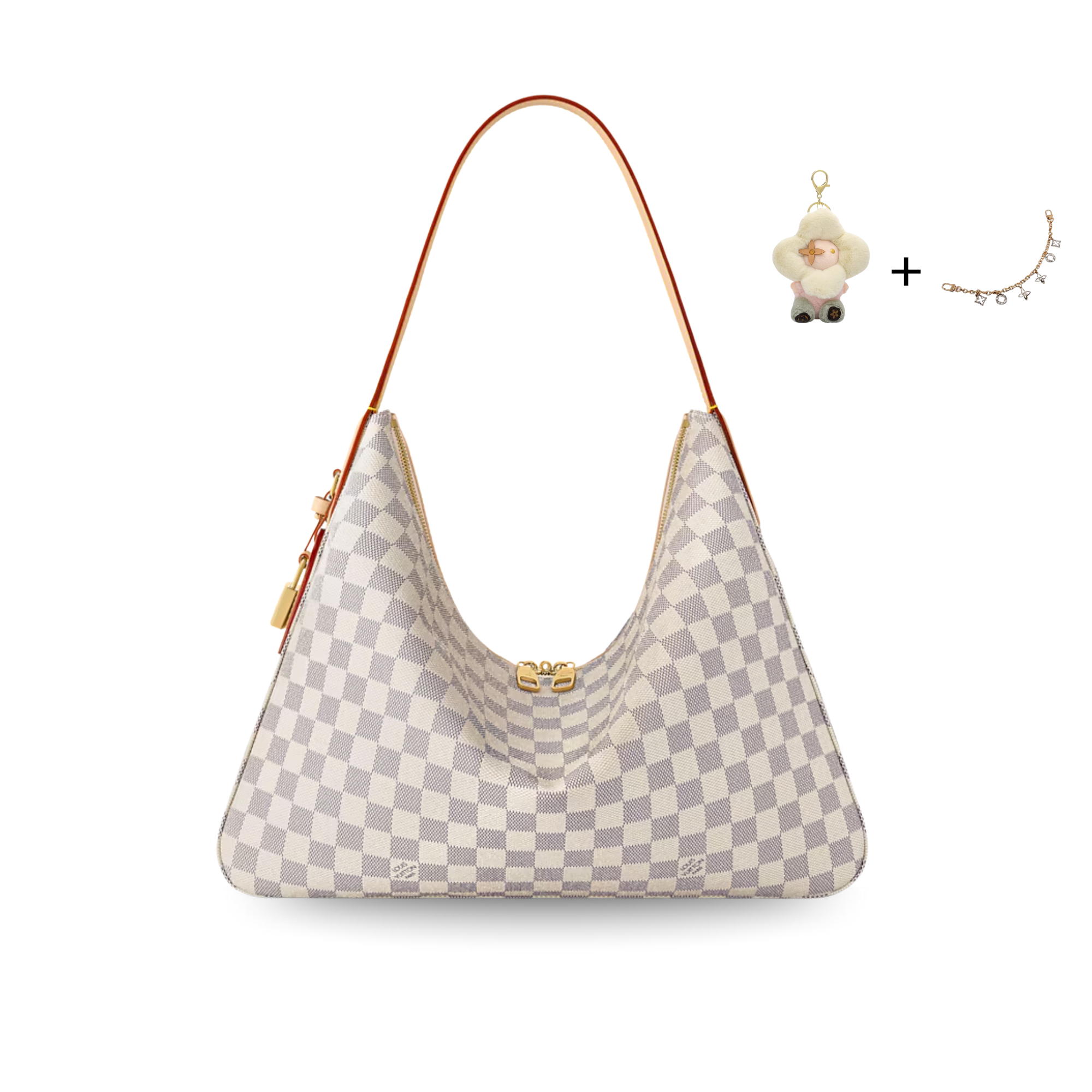 Louis Vuitton Slouchy MM Shoulder Bag Damier Azur 40cm/15.7in N00126