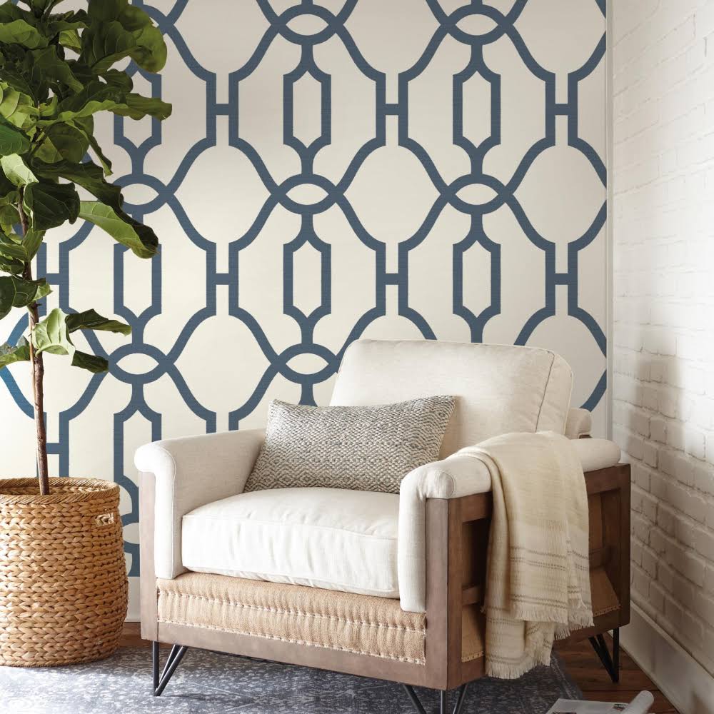 Magnolia Home Woven Trellis Wallpaper, Beige