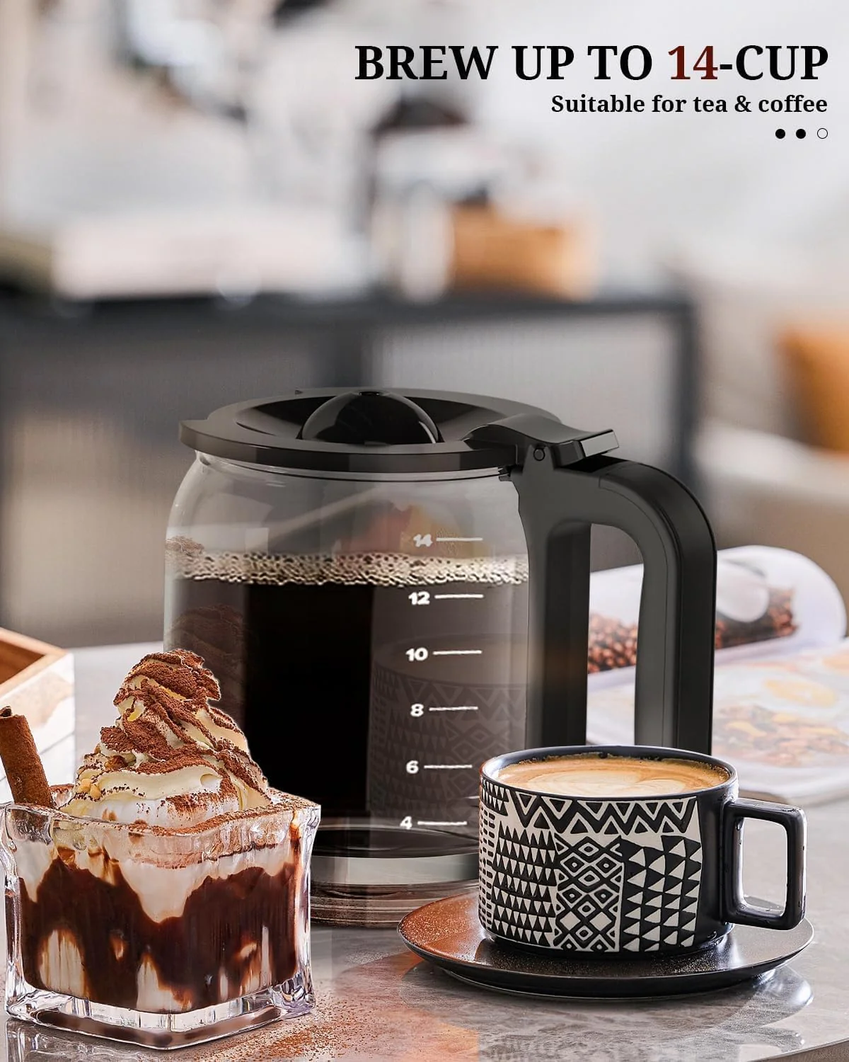 Kismile Coffee Maker,  Programmable Drip Coffee Makers ,Timer, Self-cleaning,Stainless Steel