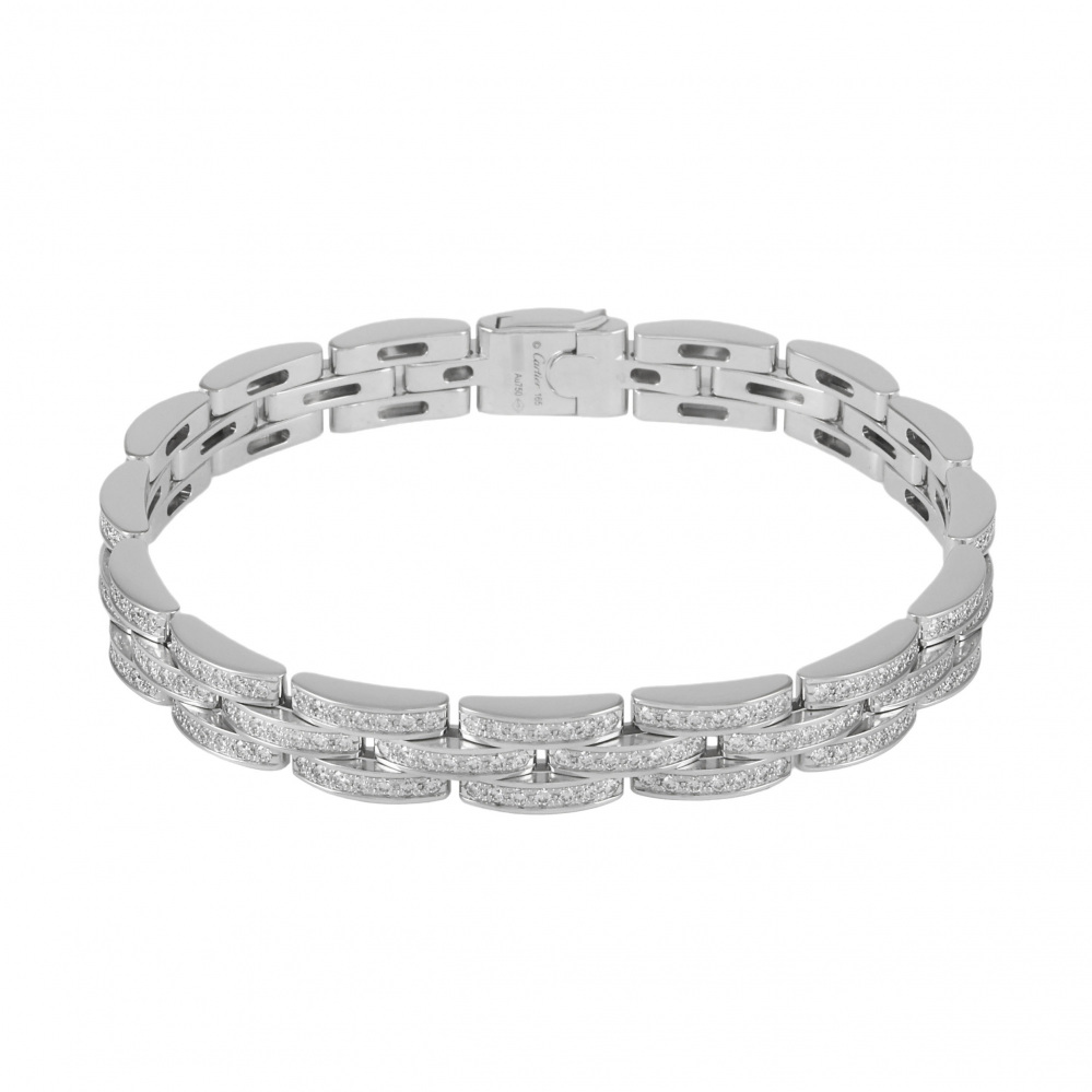 Cartier Mayon Pantale Bracelet 18K White Gold Diamond N6701000