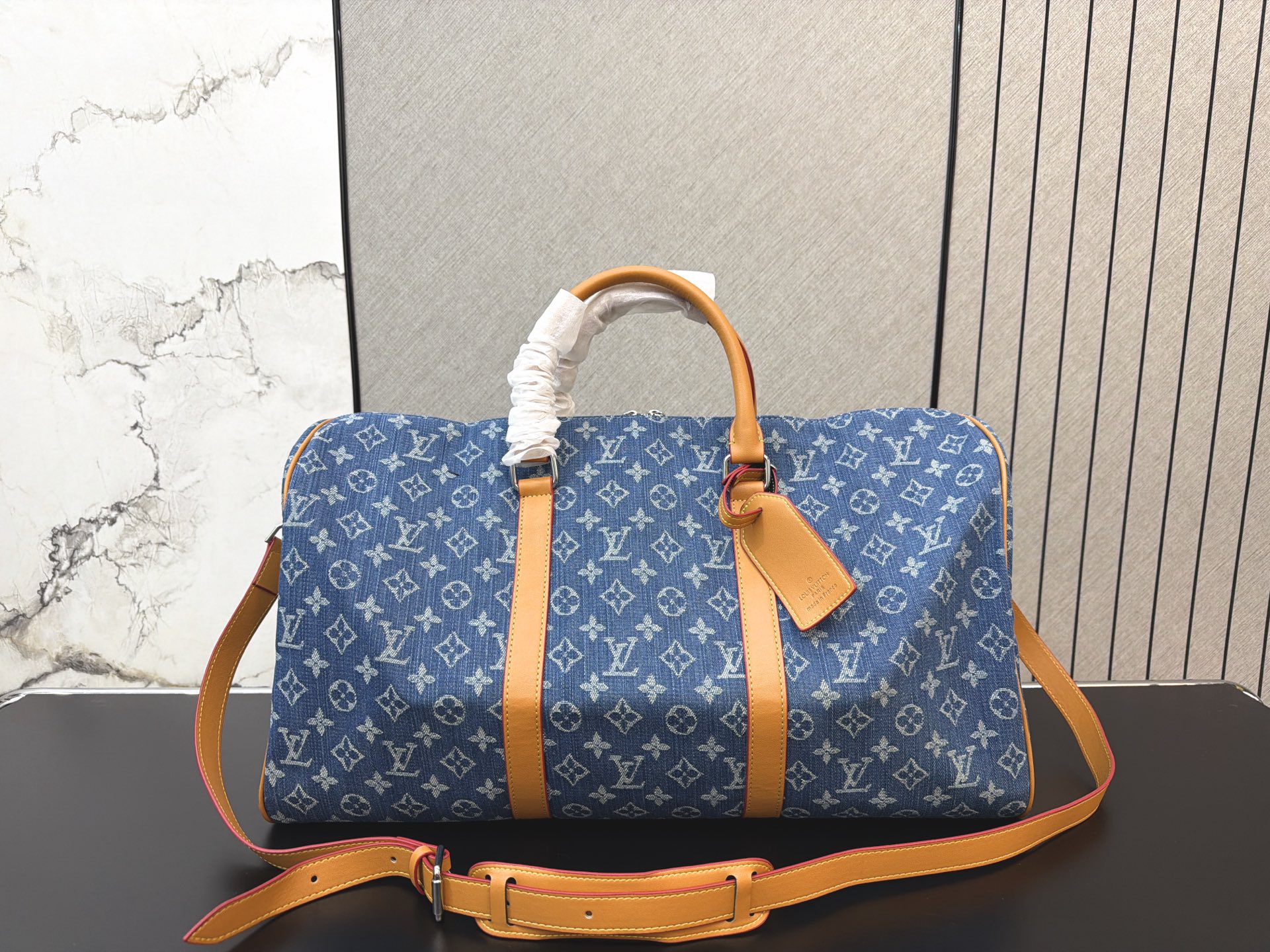 LV KEEPALL 50 Monogram Denim Travel Bag - cnluxepick
