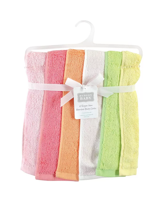 Hudson Baby Infant Boy Rayon from Bamboo Burpcloth 6pk, Citrus
