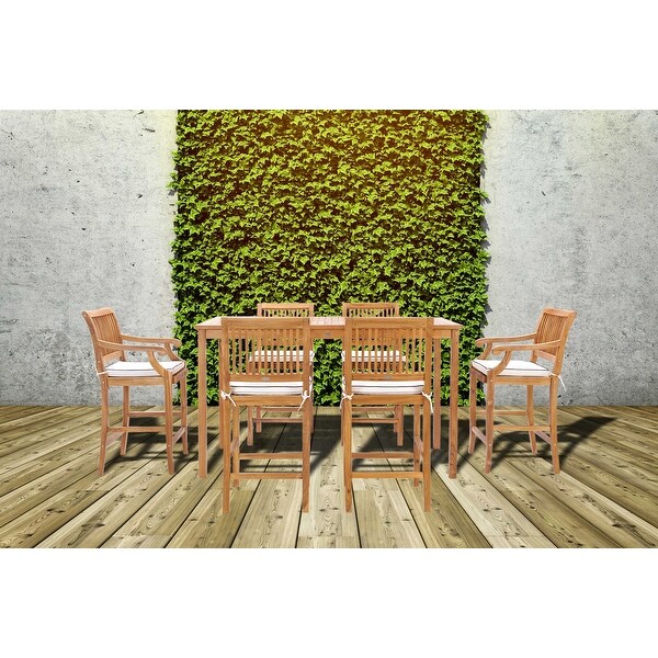 Chic Teak Maldives Rectangular Teak Wood Bistro Bar Table,63 x 35 inch (table only)