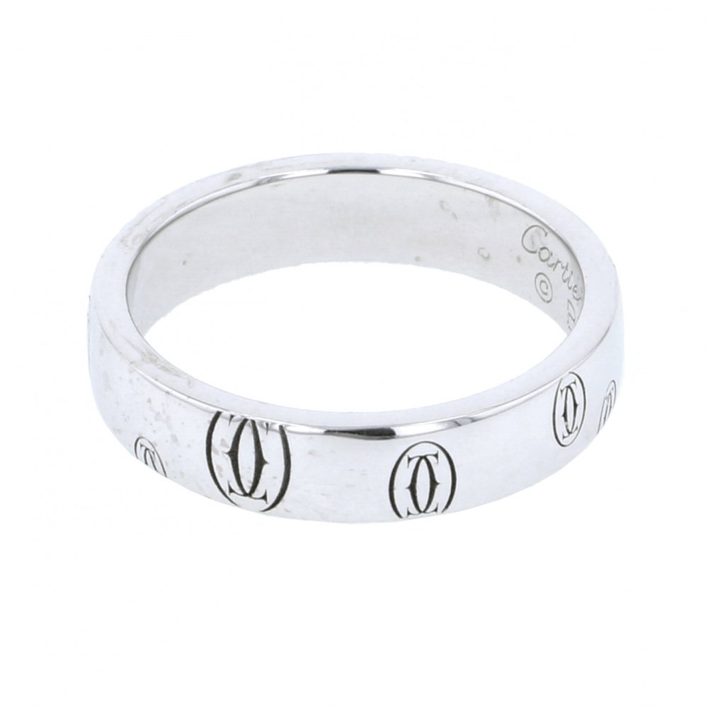 Cartier White Gold Happy Birthday Ring #49 K18WG