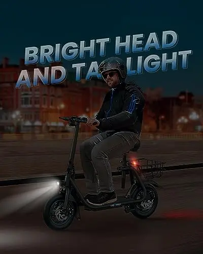 URBANMAX C1 Electric Scooter with Seat – 450W Motor, Up to 22-Mile Range, Comfortable Commuting