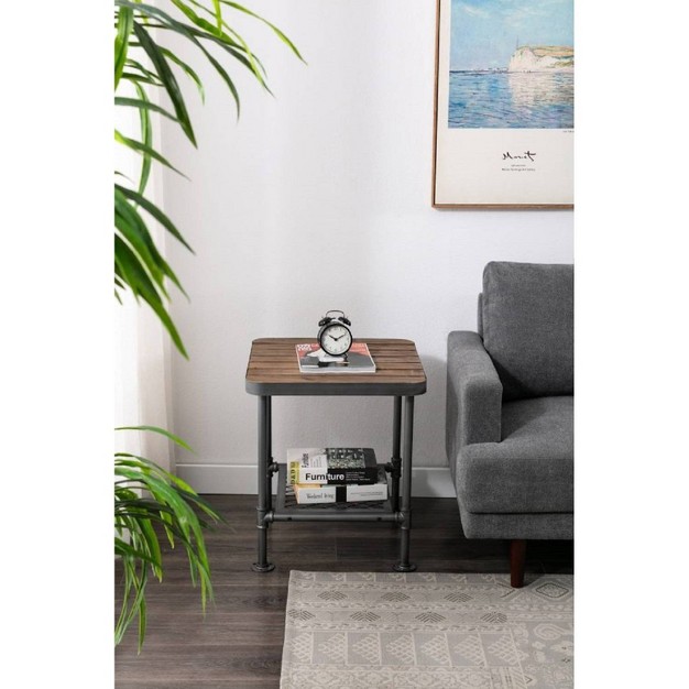 Newport End Table Gray natural Boraam