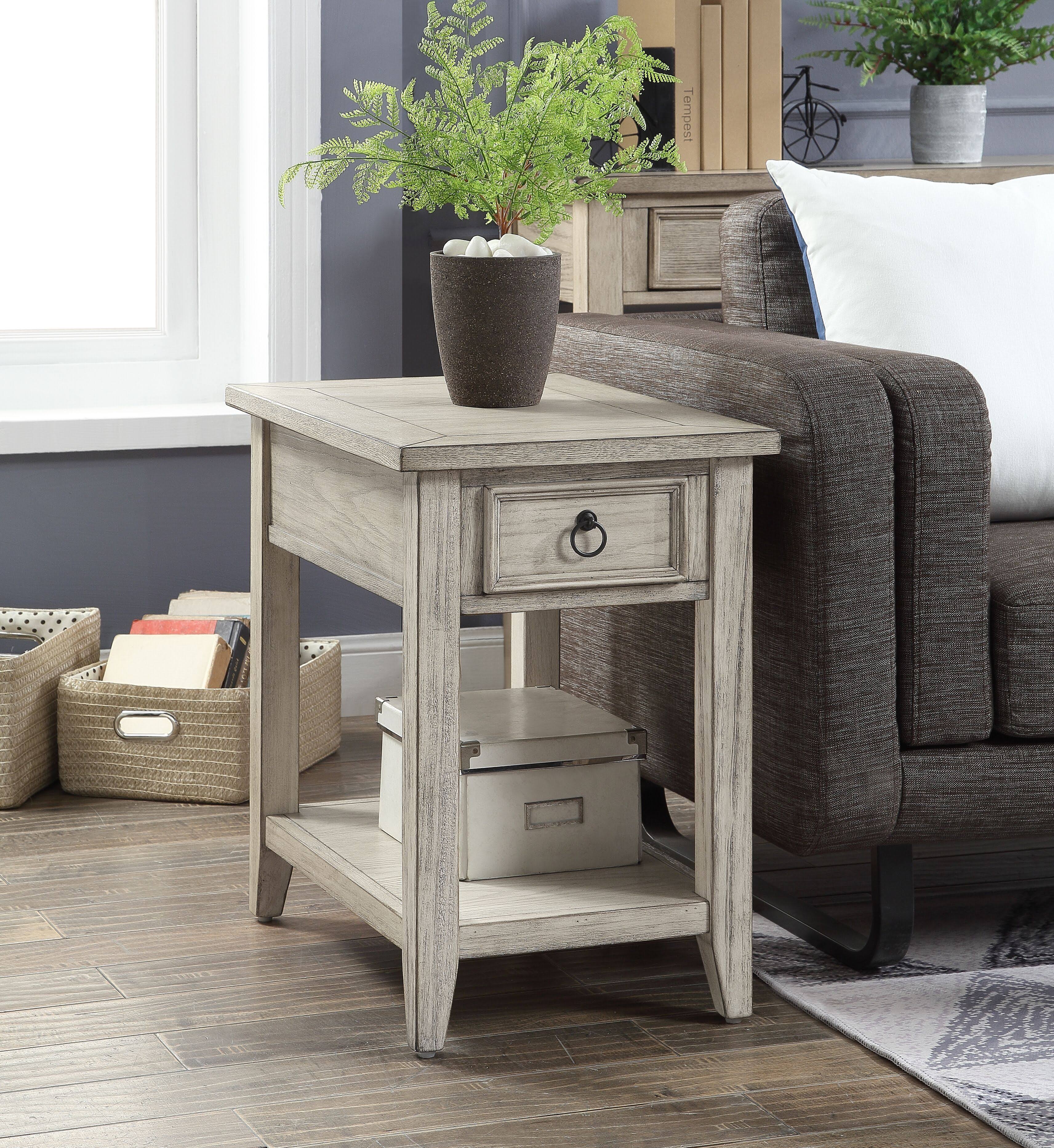 Coast to Coast Summerville Cream One Drawer Chairside Table