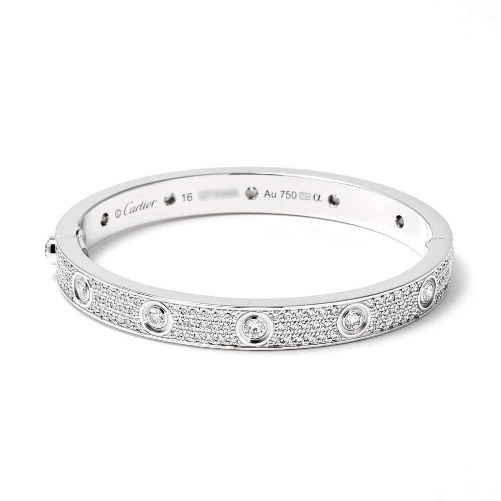 Cartier Love Pavé Diamonds Bracelet 18K White Gold Diamond N6033600