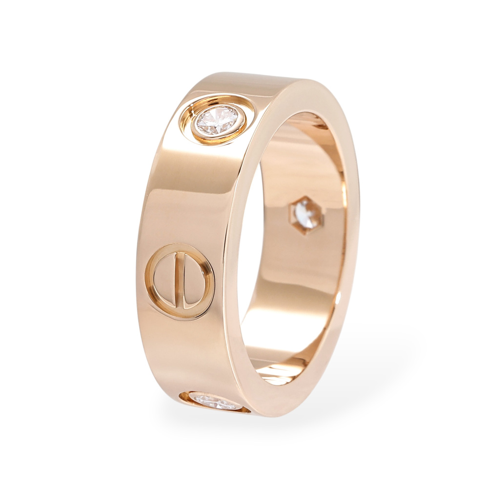 Cartier Love Classic Model Ring 18K Rose Gold Diamond B4087500