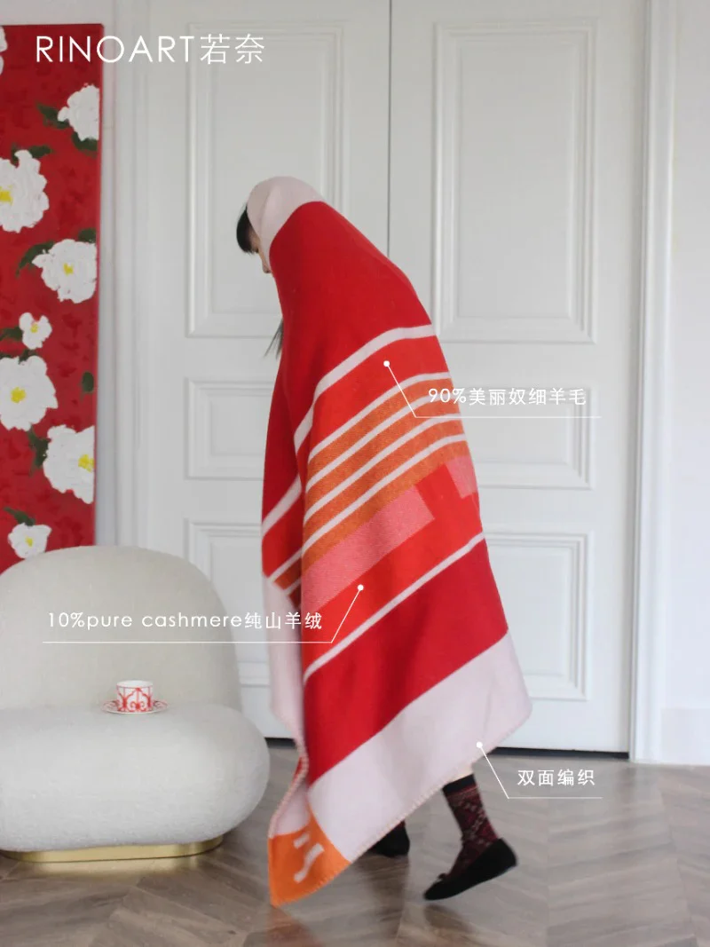 CP023 - Wool & Cashmere Throw Blanket - (170x140cm)