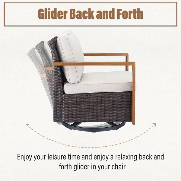 Patio Wicker Rocking Glider Chair