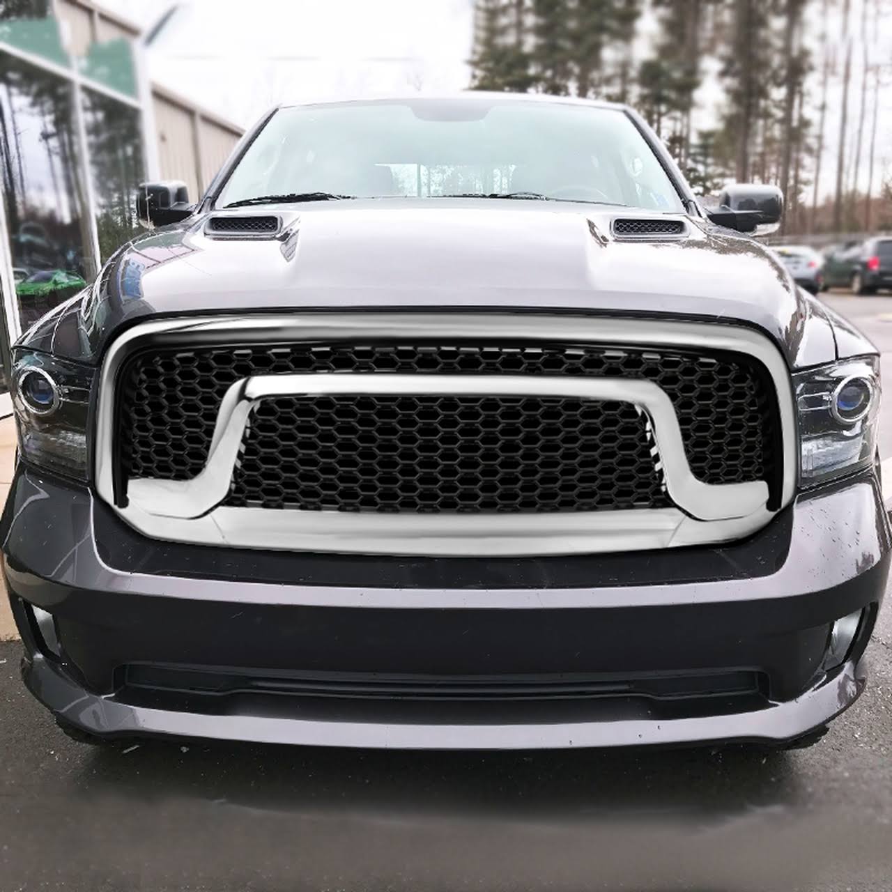 Spec-D Tuning Hg-Ram1315Cb-Gl 13-17 Dodge Ram Grille- Gloss Black