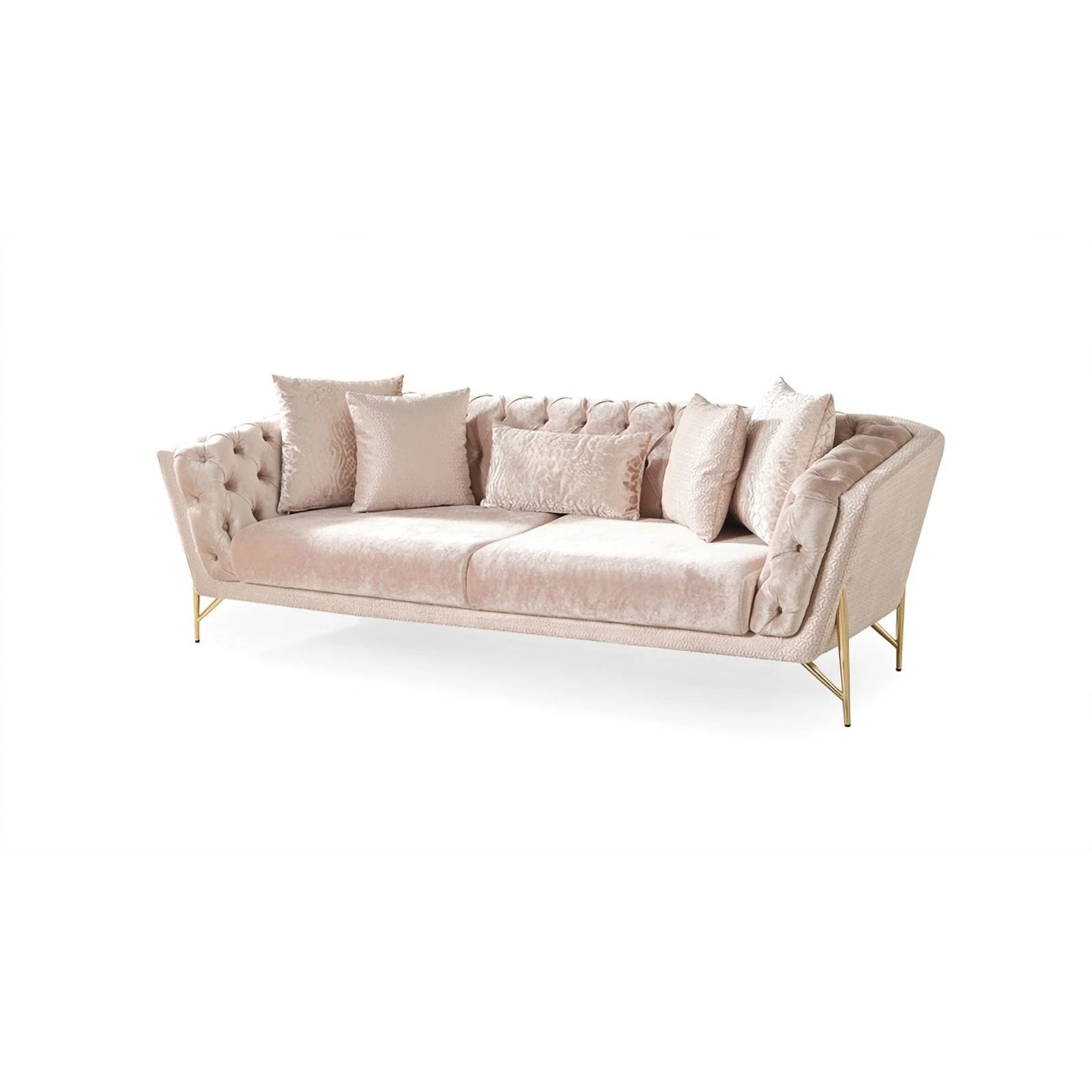 Pemberly Row Modern 2 Pc Living Room Set made with Wood in Beige Color