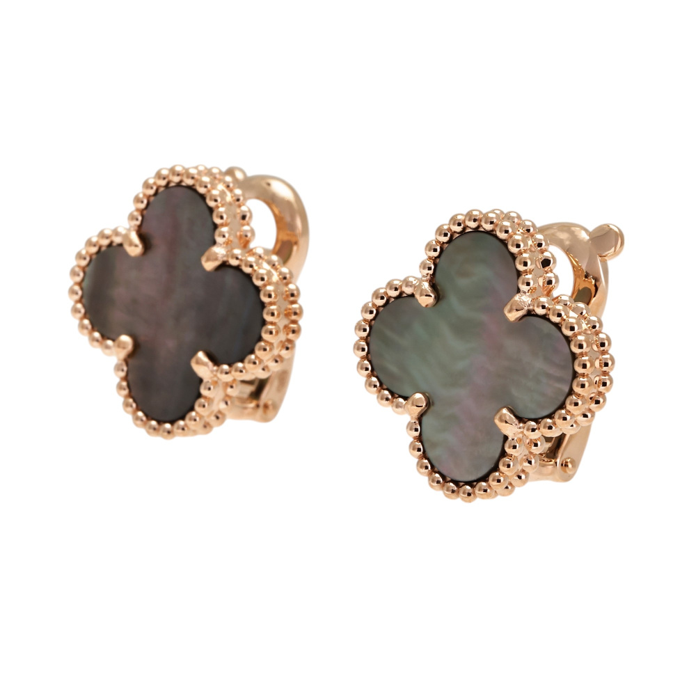 Van Cleef & Arpels Vintage Alhambra Earrings 18K Rose Gold Mother of Pearl VCARP3RL00