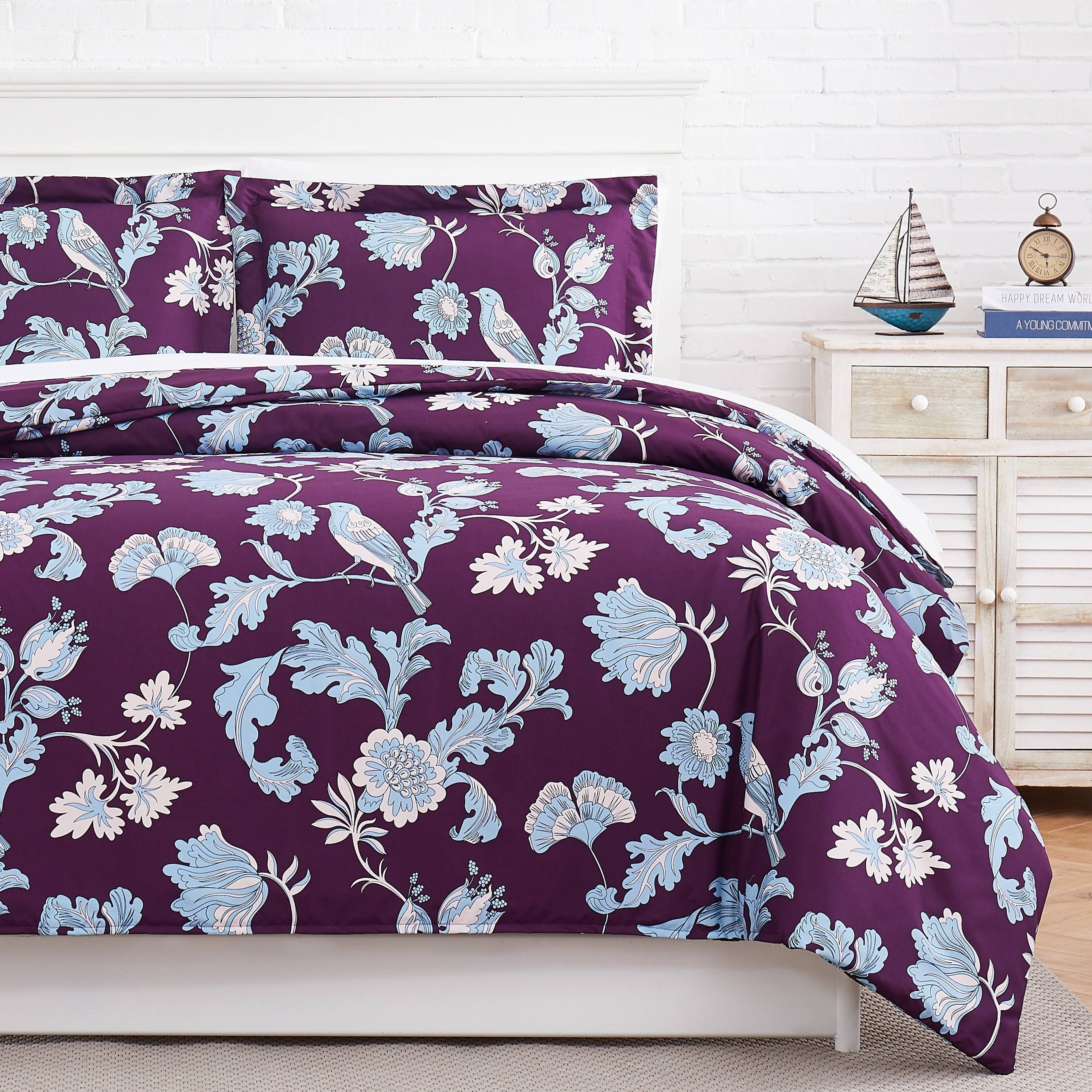 Early Spring Premium Comforter and Sham Set - Purple - King - Cal King